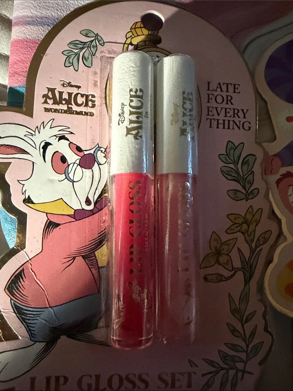 Disney Alice in Wonderland Lip Gloss  Set - Pink Purple